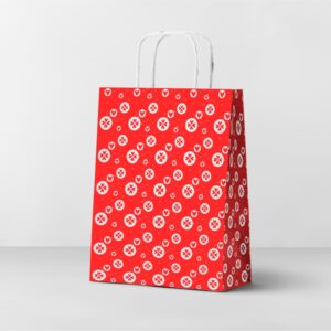 Подарочный пакет с кручеными ручками 260x150x360 "Для любимых" красный