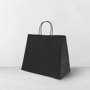 Подарочный пакет с кручеными ручками 350х150х300 "Черный"