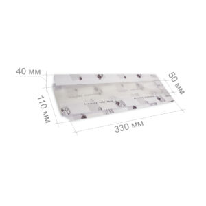 Пакет с окном 330х110(50)х40 белый с типовой печатью